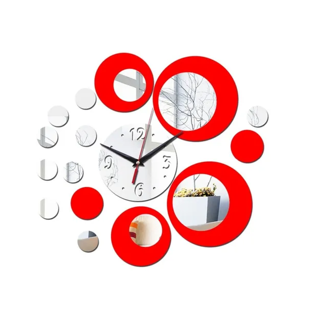 Reloj de Pared 3D con Espejo – Decoración Moderna y Personalizable