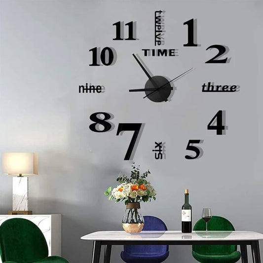 Reloj de Pared 3D Adhesivo de 40 cm - Diseño Moderno y Elegante