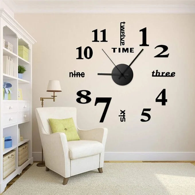 Reloj de Pared 3D Adhesivo de 40 cm - Diseño Moderno y Elegante