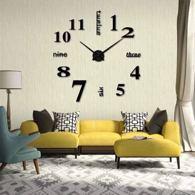 Reloj de Pared 3D Adhesivo de 40 cm - Diseño Moderno y Elegante